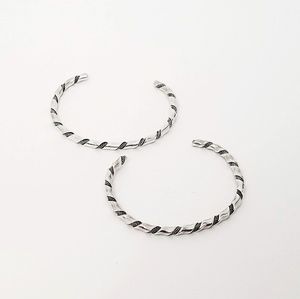VINTAGE PAIR OF MEXICAN SILVER CUFF BRACELETS
